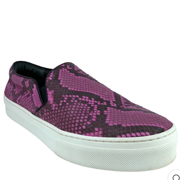Celine Shoes - Celine Paris Phoebe Philo Fuschia Pink and Black Snakeskin Slip On Sneakers